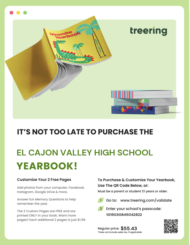 Flyer advertising 2025 yearbook with 10% discount through October 31