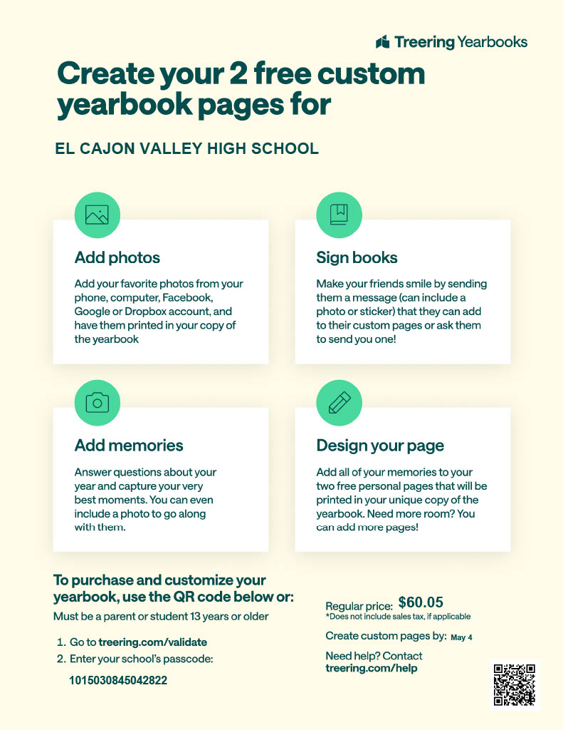 Flyer advertising 2025 yearbook with 10% discount through October 31